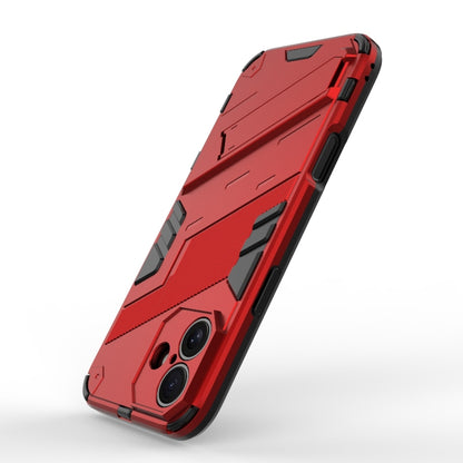 For iPhone 16 Punk Armor 2 in 1 PC + TPU Phone Case with Holder(Red) - iPhone 16 Cases by buy2fix | Online Shopping UK | buy2fix