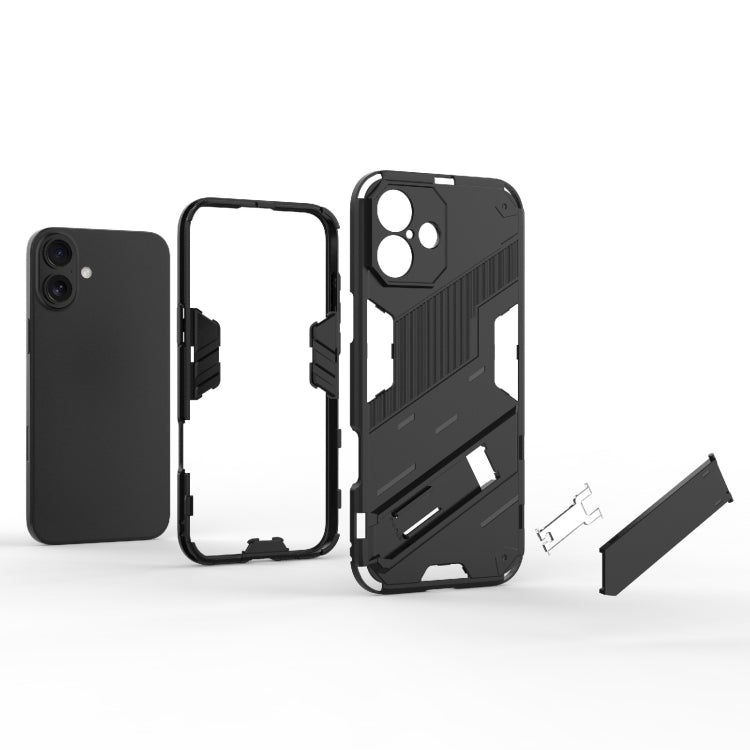 For iPhone 16 Punk Armor 2 in 1 PC + TPU Phone Case with Holder(Red) - iPhone 16 Cases by buy2fix | Online Shopping UK | buy2fix