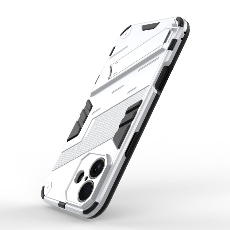 For iPhone 16 Punk Armor 2 in 1 PC + TPU Phone Case with Holder(White) - iPhone 16 Cases by buy2fix | Online Shopping UK | buy2fix