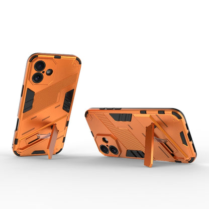 For iPhone 16 Punk Armor 2 in 1 PC + TPU Phone Case with Holder(Orange) - iPhone 16 Cases by buy2fix | Online Shopping UK | buy2fix