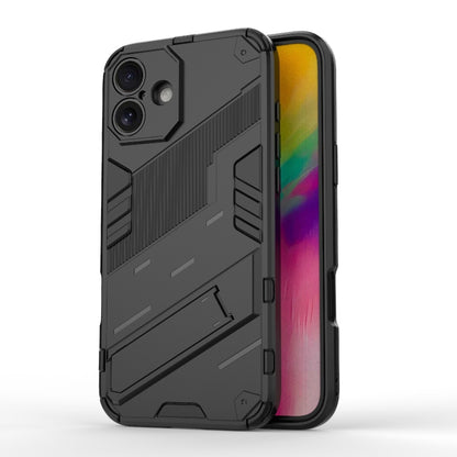 For iPhone 16 Plus Punk Armor 2 in 1 PC + TPU Phone Case with Holder(Black) - iPhone 16 Plus Cases by buy2fix | Online Shopping UK | buy2fix