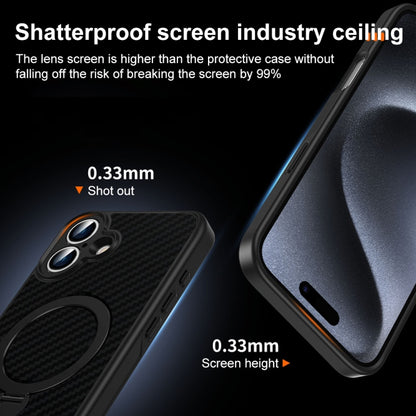 For iPhone 15 Pro Carbon Fiber MagSafe 360 Degree Rotating Holder Phone Case(Black) - iPhone 15 Pro Cases by buy2fix | Online Shopping UK | buy2fix