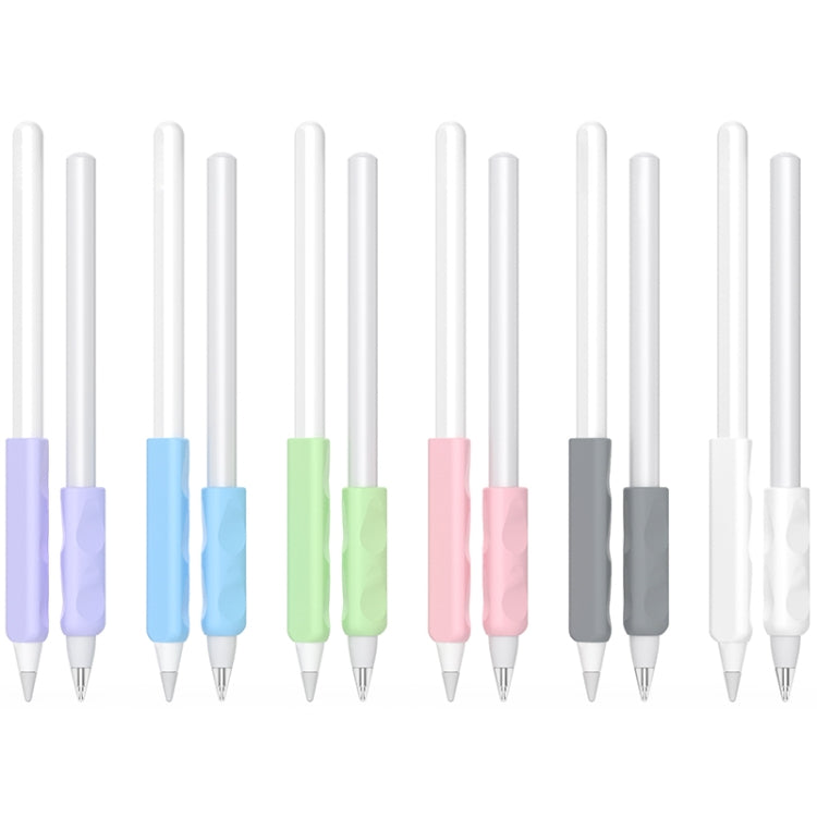 For Apple Pencil & Huawei M-Pencil Series Universal Stylus Silicone Protective Grip Cover(White) - Pencil Accessories by buy2fix | Online Shopping UK | buy2fix