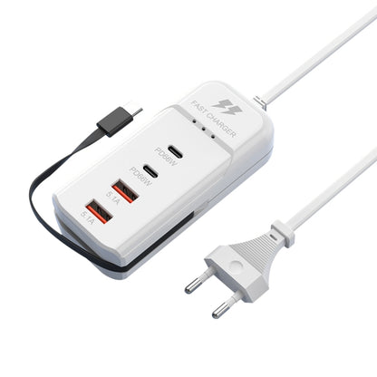 5 in 1 2 x PD 66W, 2 x USB Fast Charger Smart Power Socket, Length:1m(EU Plug) - Multifunction Charger by buy2fix | Online Shopping UK | buy2fix