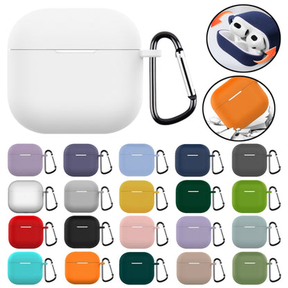 For AirPods 4 Silicone Earphone Protective Case with Hook(Lavender) - For AirPods 4 by buy2fix | Online Shopping UK | buy2fix