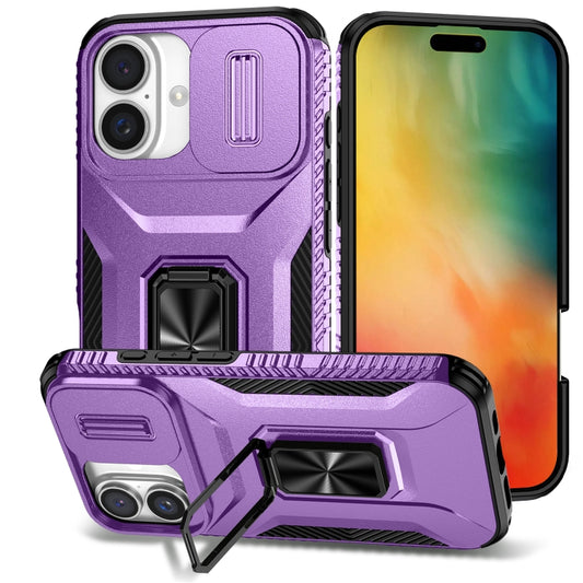 For iPhone 16 Sliding Camshield Holder Phone Case(Purple) - iPhone 16 Cases by buy2fix | Online Shopping UK | buy2fix