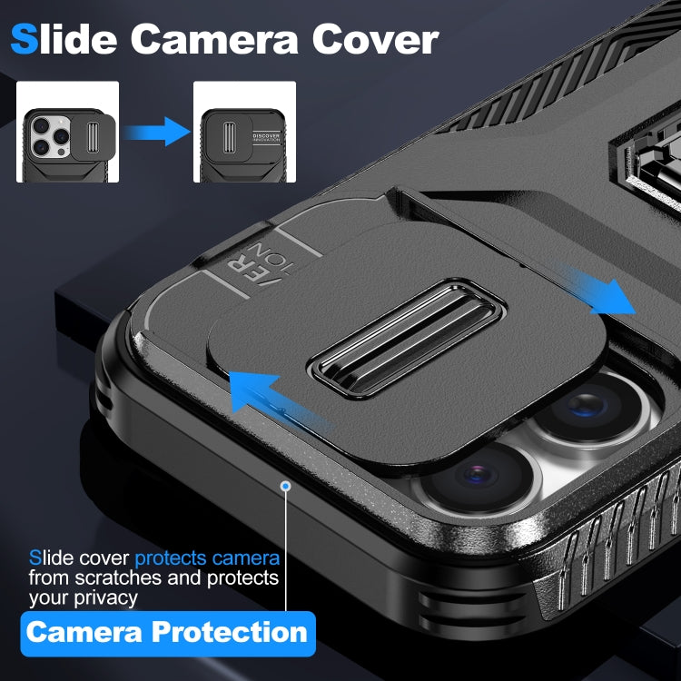 For iPhone 16 Pro Sliding Camshield Holder Phone Case(Black) - iPhone 16 Pro Cases by buy2fix | Online Shopping UK | buy2fix