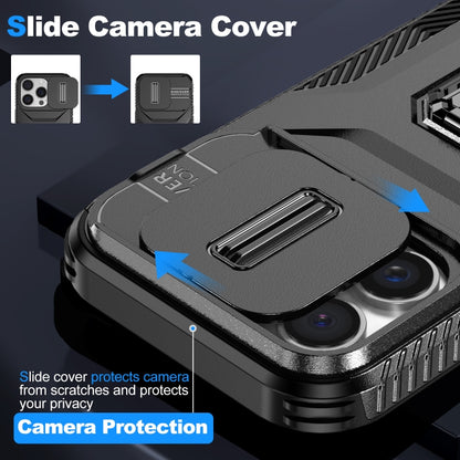 For iPhone 16 Pro Sliding Camshield Holder Phone Case(Black) - iPhone 16 Pro Cases by buy2fix | Online Shopping UK | buy2fix