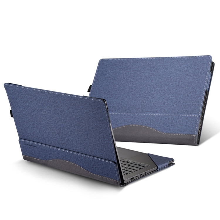 For Dell Latitude 3430 14 inch Leather Laptop Shockproof Protective Case(Dark Blue) - Screen & Keyboard Cover by buy2fix | Online Shopping UK | buy2fix