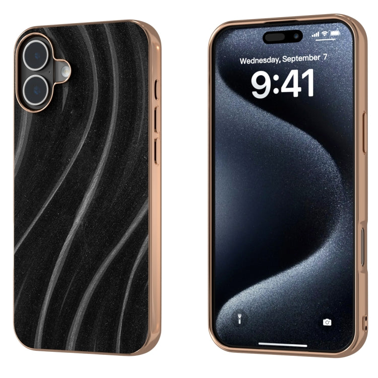 For iPhone 16 Plus Nano Electroplating Galactic Pattern Protective Phone Case(Black) - iPhone 16 Plus Cases by buy2fix | Online Shopping UK | buy2fix