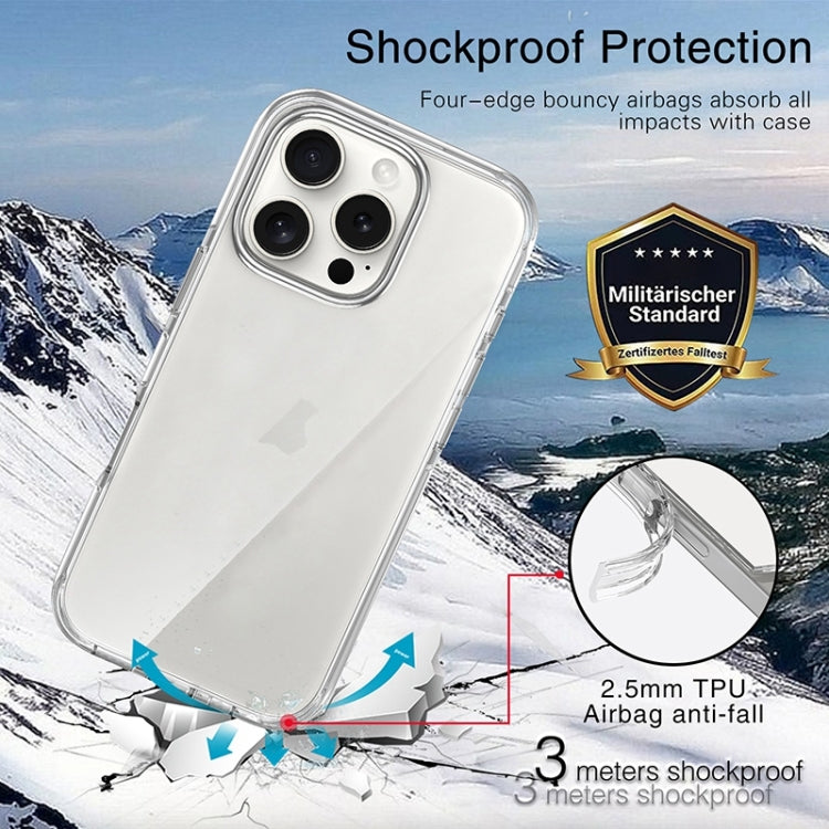 For iPhone 16 Pro Metal Buttons PC Hybrid TPU Phone Case(Transparent) - iPhone 16 Pro Cases by buy2fix | Online Shopping UK | buy2fix