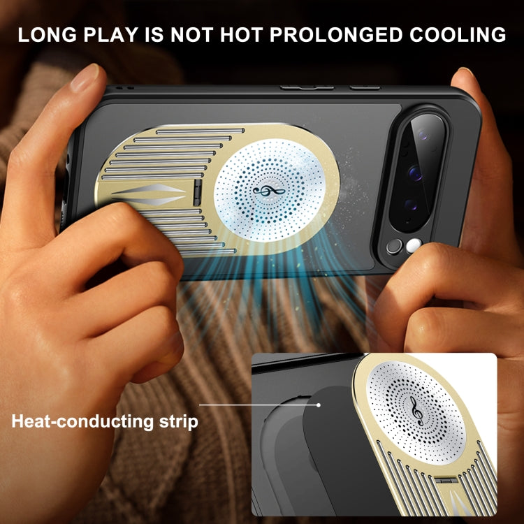 For Google Pixel 9 / 9 Pro Heat Dissipation Aromatherapy Holder Phone Case(Gold) - Google Cases by buy2fix | Online Shopping UK | buy2fix