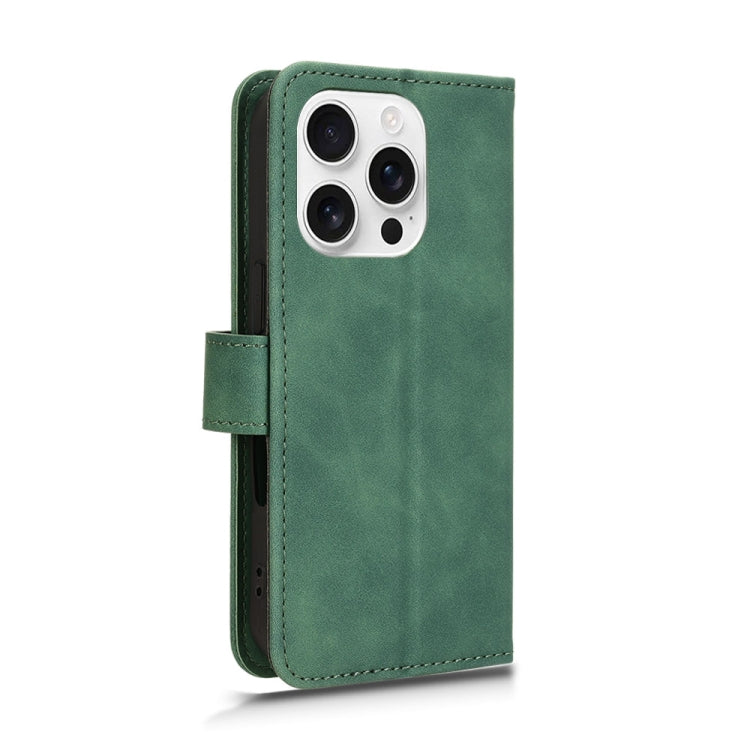 For iPhone 16 Pro Max Skin Feel Magnetic Flip Leather Phone Case(Green) - iPhone 16 Pro Max Cases by buy2fix | Online Shopping UK | buy2fix