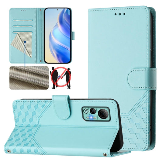 For Ulefone Note 14 Honeycomb Embossing RFID Leather Phone Case(Mint Green) - Ulefone Cases by buy2fix | Online Shopping UK | buy2fix