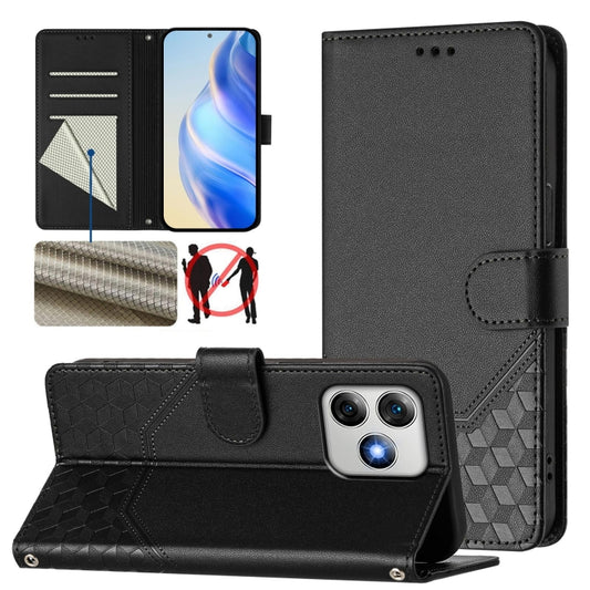 For Ulefone Note 18 Ultra Honeycomb Embossing RFID Leather Phone Case(Black) - Ulefone Cases by buy2fix | Online Shopping UK | buy2fix