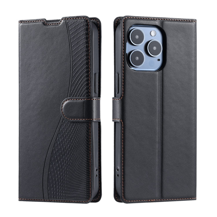 For iPhone 16 Pro Voltage Ultra-thin Dot Leather Phone Case(Black) - iPhone 16 Pro Cases by buy2fix | Online Shopping UK | buy2fix