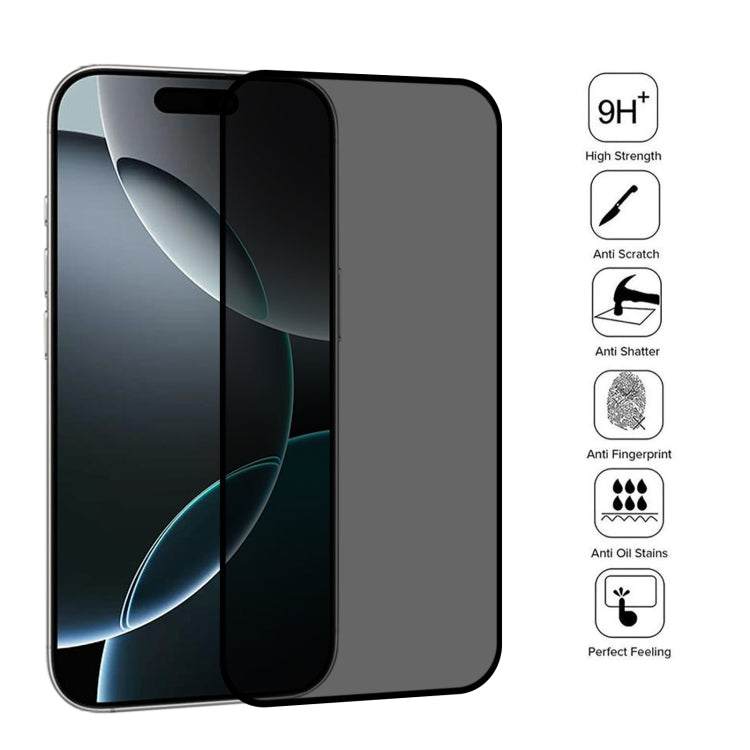 For iPhone 16 Pro 25pcs Full Cover Anti-spy Silk Screen Tempered Glass Film - iPhone 16 Pro Tempered Glass by buy2fix | Online Shopping UK | buy2fix