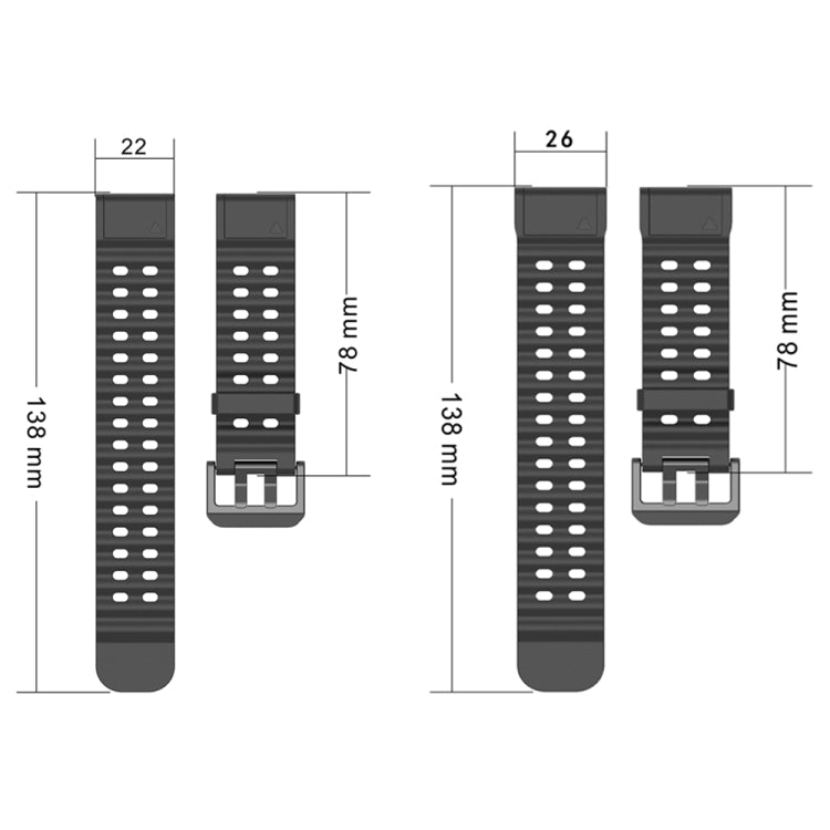 For Garmin 26mm Ocean Quick Release Silicone Watch Band(Black) - Watch Bands by buy2fix | Online Shopping UK | buy2fix