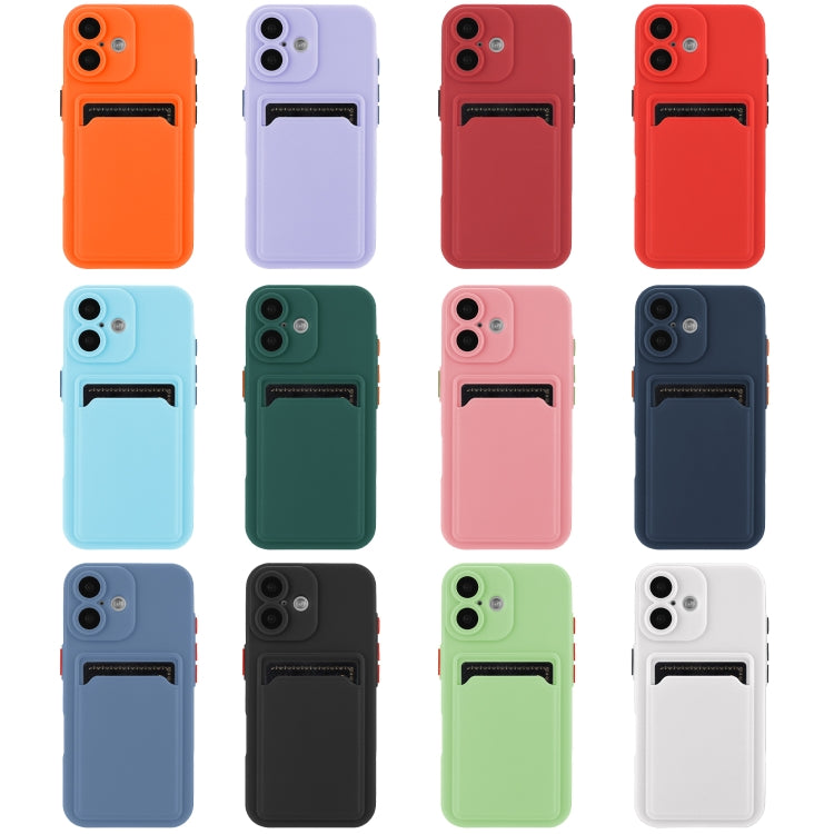 For iPhone 16 Skin Feel Card Contrast Color Button TPU Phone Case(Black) - iPhone 16 Cases by buy2fix | Online Shopping UK | buy2fix