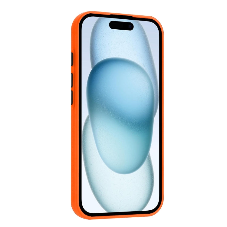 For iPhone 16 Plus Skin Feel Card Contrast Color Button TPU Phone Case(Orange) - iPhone 16 Plus Cases by buy2fix | Online Shopping UK | buy2fix