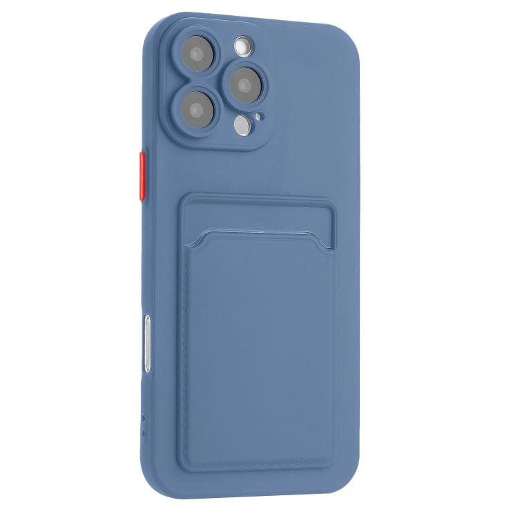 For iPhone 16 Pro Skin Feel Card Contrast Color Button TPU Phone Case(Gray) - iPhone 16 Pro Cases by buy2fix | Online Shopping UK | buy2fix