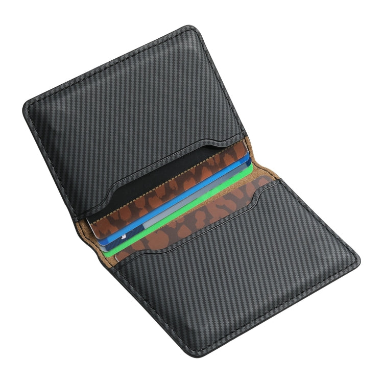 Denior V13 Magsafe Wallet Carbon Fiber Texture Leather Magnetic Card Holder Bag(Black) - Others Accessories by Denior | Online Shopping UK | buy2fix