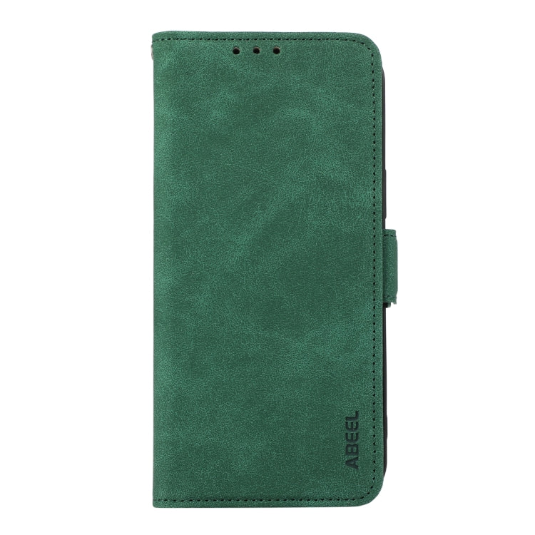 For Samsung Galaxy S25 Ultra 5G ABEEL Frosted Magnetic RFID Leather Phone Case(Green) - Galaxy S25 Ultra 5G Cases by buy2fix | Online Shopping UK | buy2fix