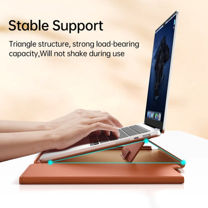 Multifunctional Laptop PU Magnetic Stand Split Liner Bag with Mouse Pad Function, Size:13-14 inch(Rose Gold) - 13.3 inch by buy2fix | Online Shopping UK | buy2fix