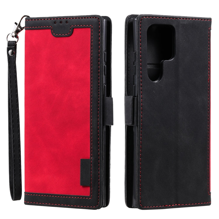 For Samsung Galaxy S25 Ultra 5G Retro Splicing Horizontal Flip Leather Phone Case(Red) - Galaxy S25 Ultra 5G Cases by buy2fix | Online Shopping UK | buy2fix