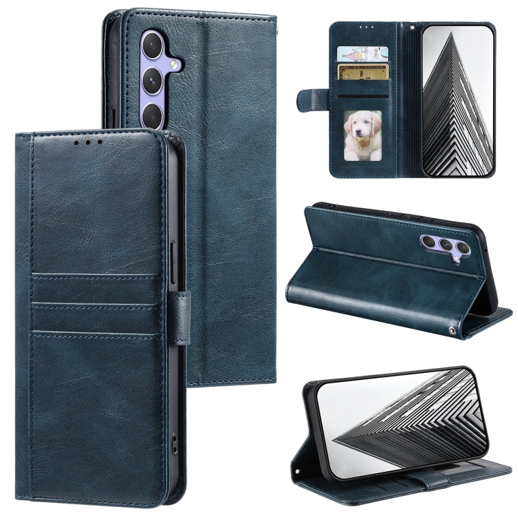 For Samsung Galaxy S25 5G Simple 6-Card Wallet Leather Phone Case(Navy Blue) - Galaxy S25 5G Cases by buy2fix | Online Shopping UK | buy2fix