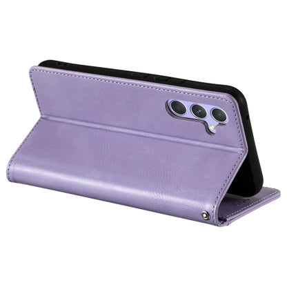 For Samsung Galaxy S25 5G Simple 6-Card Wallet Leather Phone Case(Purple) - Galaxy S25 5G Cases by buy2fix | Online Shopping UK | buy2fix