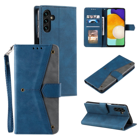 For Samsung Galaxy S25 5G Nail Skin Feel Stitching Calf Texture Leather Phone Case(Blue) - Galaxy S25 5G Cases by buy2fix | Online Shopping UK | buy2fix