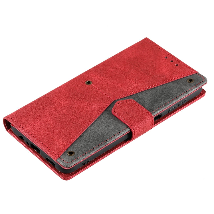 For Samsung Galaxy S25 5G Nail Skin Feel Stitching Calf Texture Leather Phone Case(Red) - Galaxy S25 5G Cases by buy2fix | Online Shopping UK | buy2fix