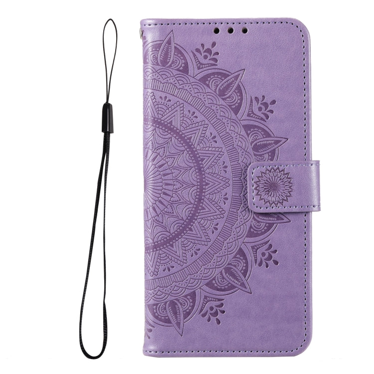 For Samsung Galaxy S25 Ultra 5G Totem Flower Embossed Leather Phone Case(Purple) - Galaxy S25 Ultra 5G Cases by buy2fix | Online Shopping UK | buy2fix