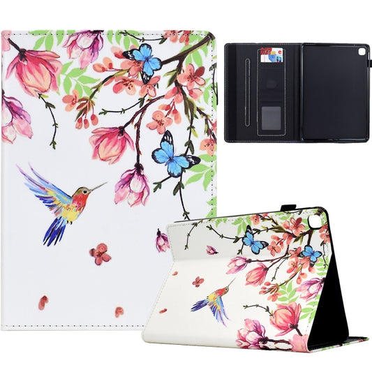 For Samsung Galaxy Tab S5e Painted Pattern Leather Tablet Case(Flowers Bird) - Tab S5E 10.5 T720 / T725 by buy2fix | Online Shopping UK | buy2fix