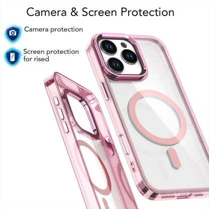 For iPhone 16 Pro Acrylic Camera Holder MagSafe Magnetic Phone Case(Pink) - iPhone 16 Pro Cases by buy2fix | Online Shopping UK | buy2fix