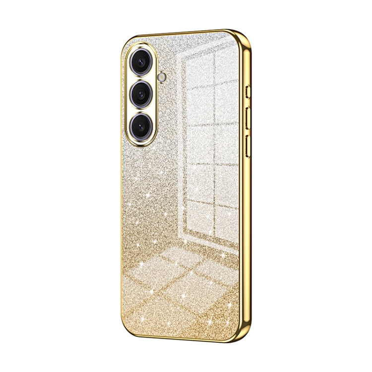 For Samsung Galaxy S25+ 5G Gradient Glitter Powder Electroplated Phone Case(Gold) - Galaxy S25+ 5G Cases by buy2fix | Online Shopping UK | buy2fix