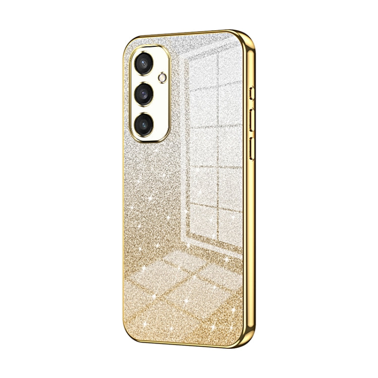 For Samsung Galaxy S25 5G Gradient Glitter Powder Electroplated Phone Case(Gold) - Galaxy S25 5G Cases by buy2fix | Online Shopping UK | buy2fix