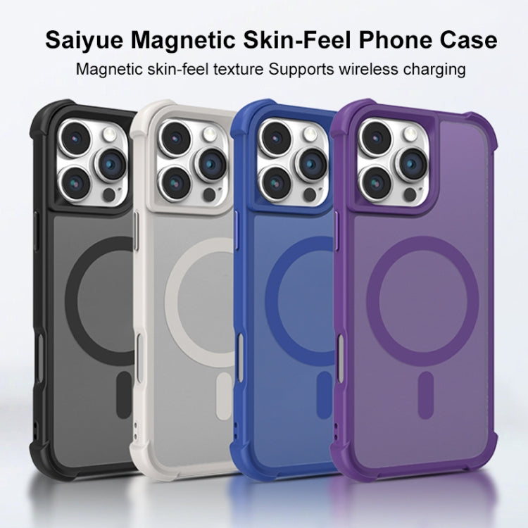 For iPhone 16 Skin Feel MagSafe Phone Case(Purple) - iPhone 16 Cases by buy2fix | Online Shopping UK | buy2fix