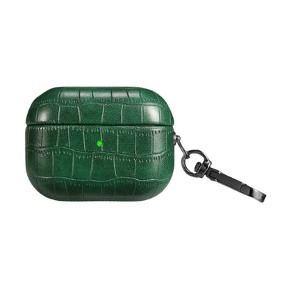 For AirPods Pro 2 Crocodile Texture Earphone Protective Case(Dark Green) - For AirPods Pro 2 by buy2fix | Online Shopping UK | buy2fix