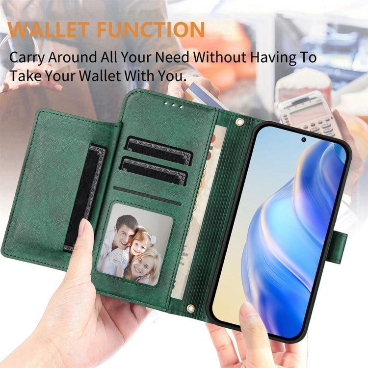 For Boost Mobile Celero 5G+ 2024 / Celero 3+ Multi-Card Slots Zipper Wallet Leather Phone Case(Green) - More Brand by buy2fix | Online Shopping UK | buy2fix