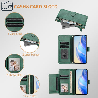 For Boost Mobile Celero 5G+ 2024 / Celero 3+ Multi-Card Slots Zipper Wallet Leather Phone Case(Green) - More Brand by buy2fix | Online Shopping UK | buy2fix