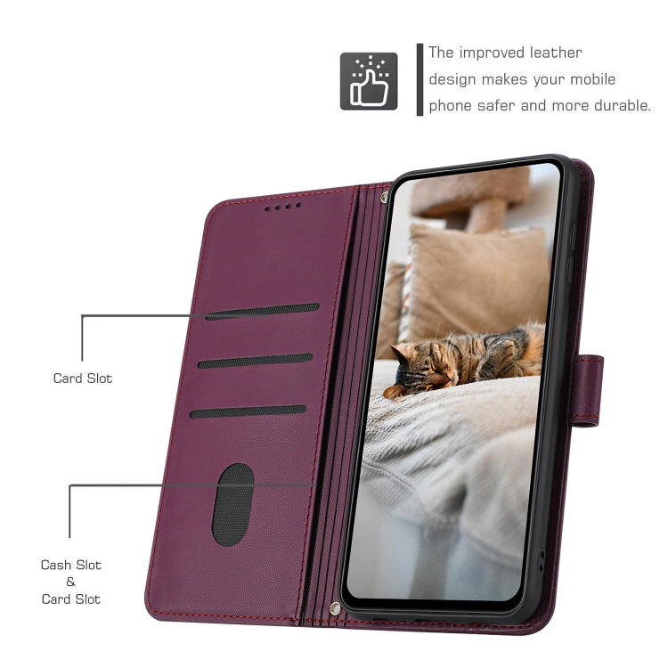 For Tecno Spark Go 2024 4G Embossed Kitten Phone Leather Case with Lanyard(Wine Red) - Tecno Cases by buy2fix | Online Shopping UK | buy2fix