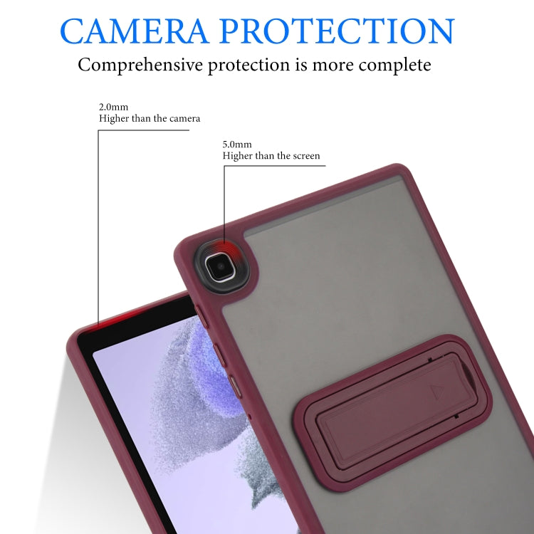 For Samsung Galaxy Tab A7 Lite Skin Feel Holder PC Hybrid TPU Tablet Case(Wine Red) - Tab A7 Lite T220 / T225 by buy2fix | Online Shopping UK | buy2fix