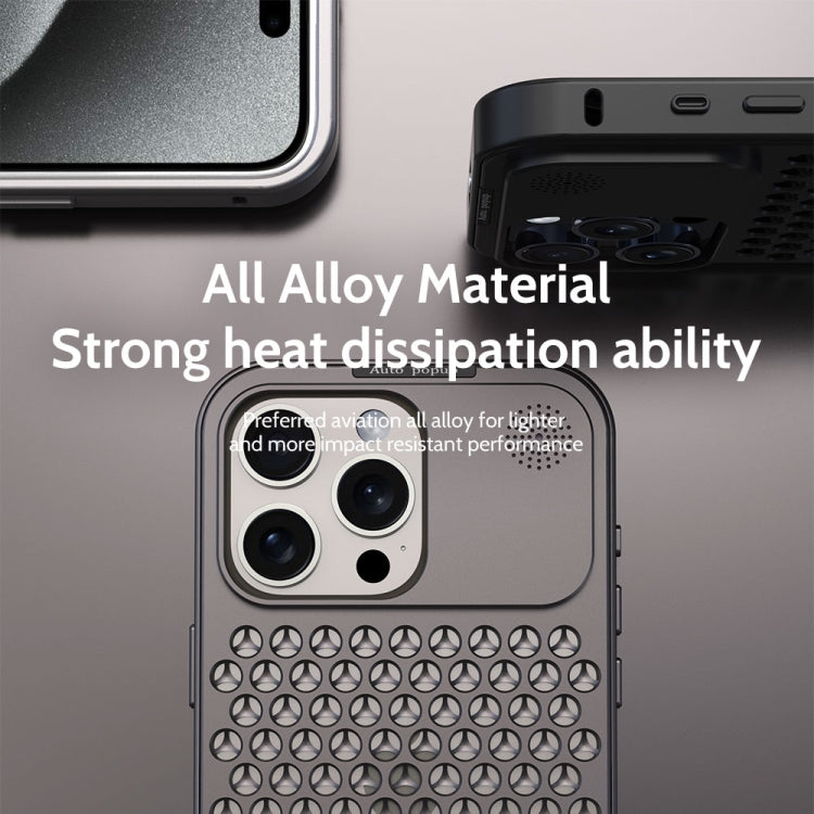 For iPhone 16 Plus R-JUST RJ58 Aromatherapy Metal Cooling Phone Case(Black) - iPhone 16 Plus Cases by R-JUST | Online Shopping UK | buy2fix