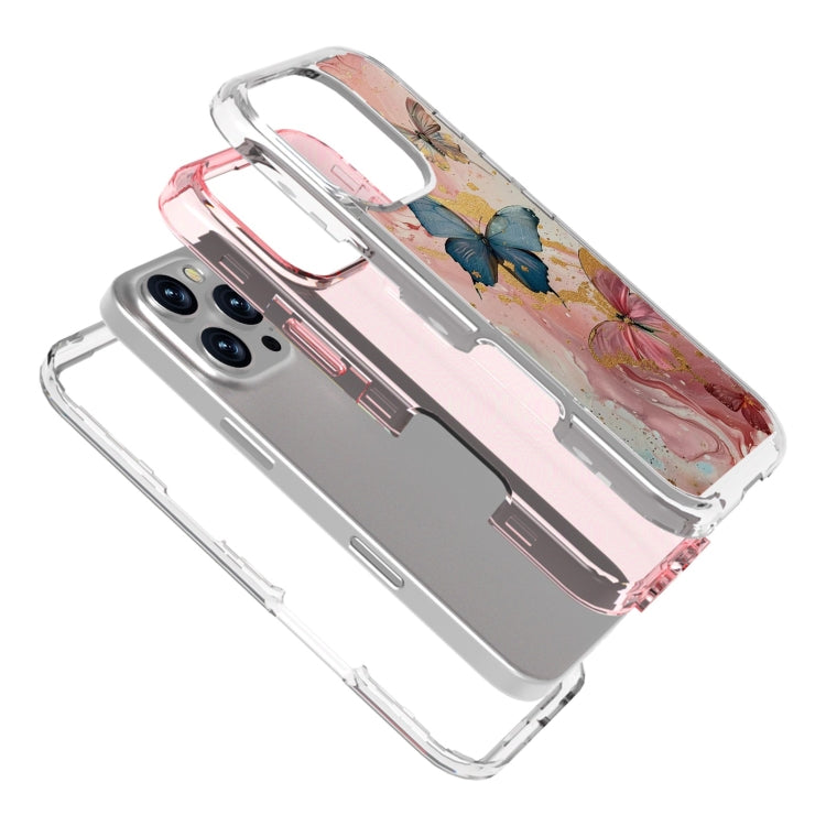 For iPhone 16 Pro Small Fresh Sticker PC + TPU Shockproof Phone Case(Butterfly) - iPhone 16 Pro Cases by buy2fix | Online Shopping UK | buy2fix