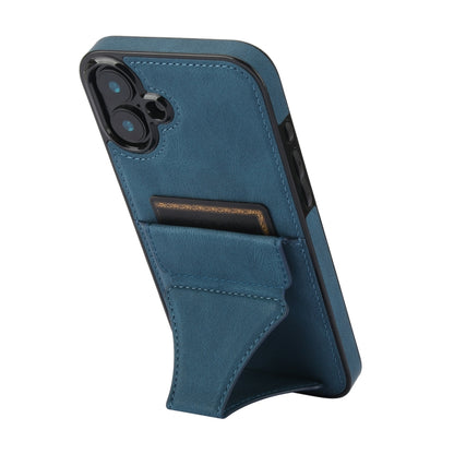 For iPhone 16 Plus Ultra-thin Shockproof Phone Protective Case with Holder(Blue) - iPhone 16 Plus Cases by buy2fix | Online Shopping UK | buy2fix