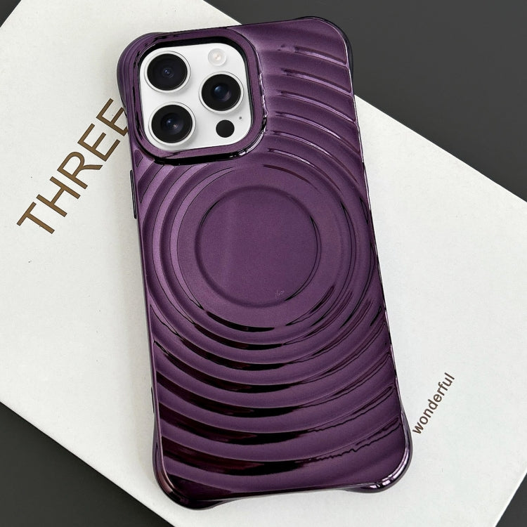 For iPhone 16 Pro Electroplating Wave MagSafe Phone Case(Purple) - iPhone 16 Pro Cases by buy2fix | Online Shopping UK | buy2fix