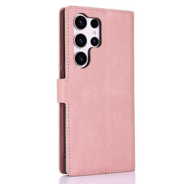 For Samsung Galaxy S25 Ultra 5G Fantasy Skin-feel Calfskin Texture Leather Phone Case(Pink) - Galaxy S25 Ultra 5G Cases by buy2fix | Online Shopping UK | buy2fix