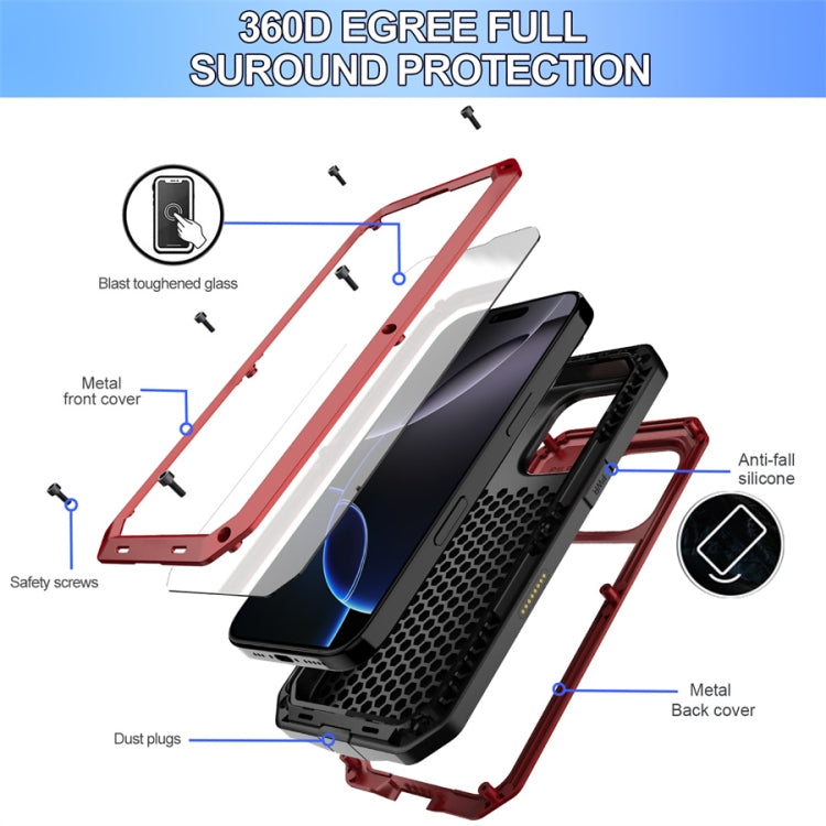 For iPhone 16 Pro Shockproof IP54 Life Waterproof Phone Case(Red) - iPhone 16 Pro Cases by buy2fix | Online Shopping UK | buy2fix